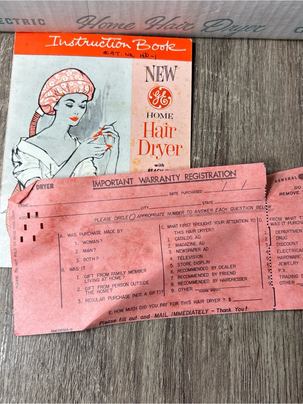 Vintage General Electric Home Hair Dryer HD-1 - Picture 5 of 6